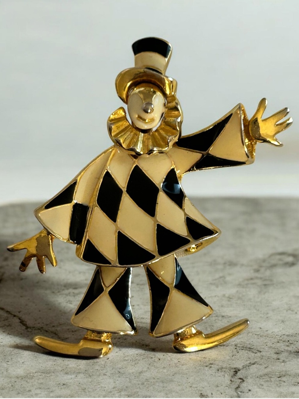 Vintage H.I. Signed Articulated Clown Brooch/Pendant 1980’s